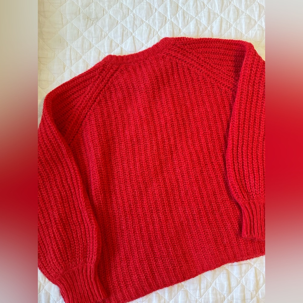Sezane Emile Red Women's Cardigan Sweater - Picture 7 of 10